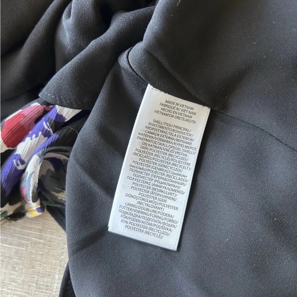 Lauren Ralph Lauren $165 Floral Crinkle Georgette Dress sz 12 Black Label NEW - Picture 9 of 16